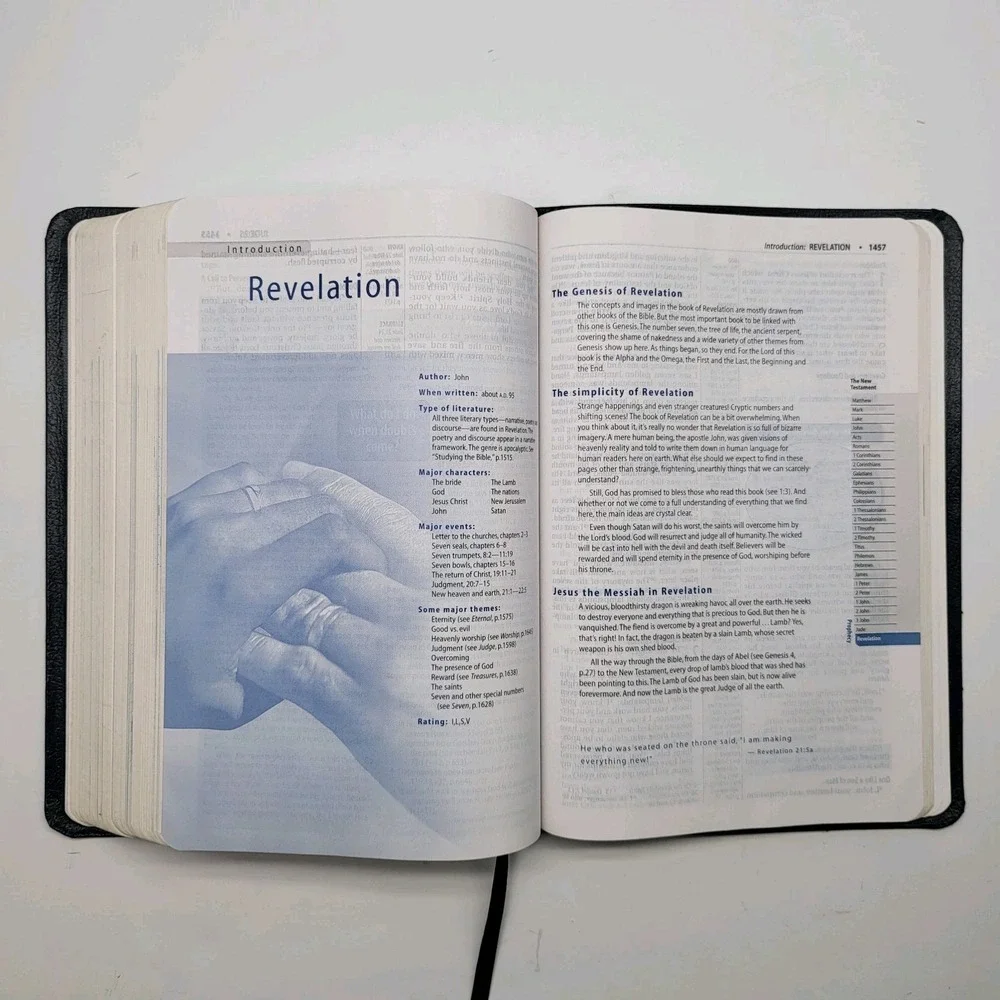 Holy‎ Bible NIV Bonded Leather Navy Blue Zondervan Turning Point Study Bible